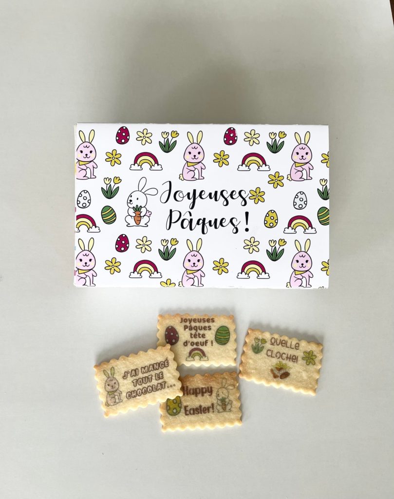 coffret biscuits personnalises paques