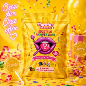Sachet de 6 sucettes Happy Birthday